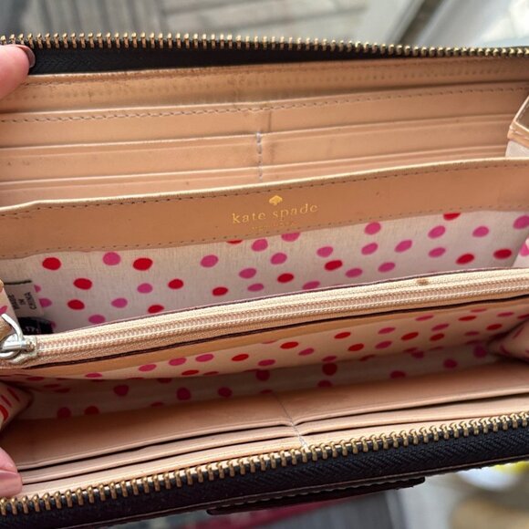Kate Spade New York Wellesley Neda Zip-Around Black Leather Wallet - Picture 9 of 12